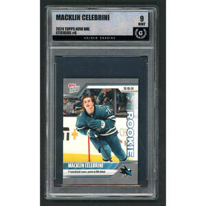 2024 Topps Now Macklin Celebrini #6 NHL Debut Rookie Card (RC) Graded Mint 9